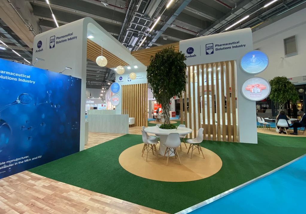 Exhibition booth for global pharmaceutical conference, Frankfurt